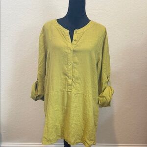 Eileen Fisher Linen Button-Up Tunic